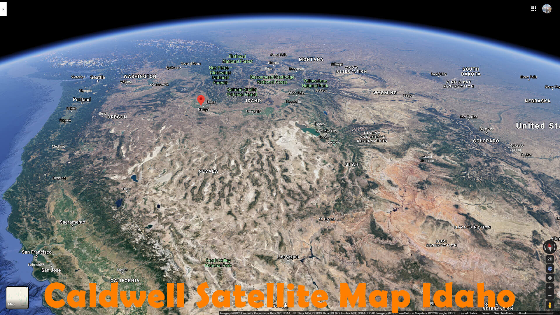 Caldwell Satellite Map Idaho